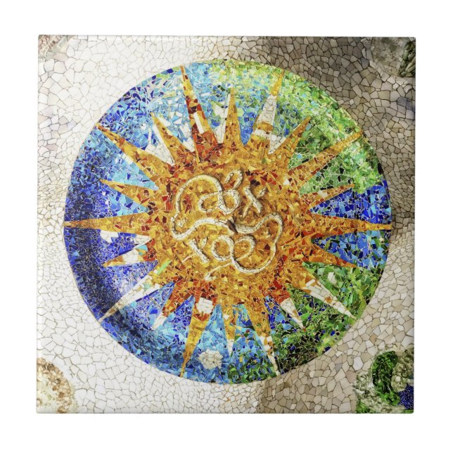 Park Guell Mosaikfliese Fliese (Vorderseite)