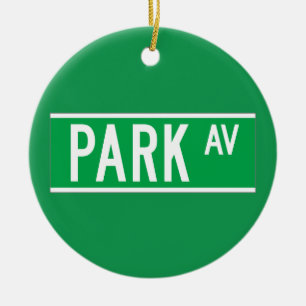 Park Handels, New- YorkStraßenschild Keramikornament