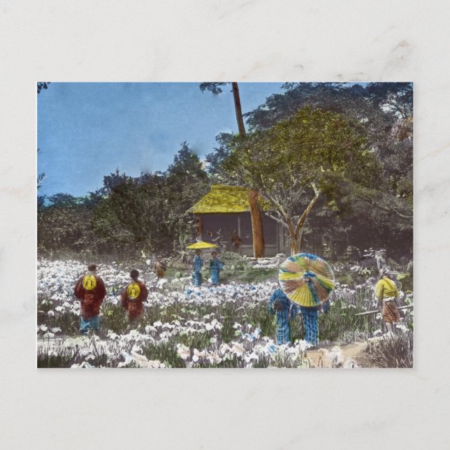 Park in Tokio Japan Vintage Hand Tinted Postkarte (Vorderseite)