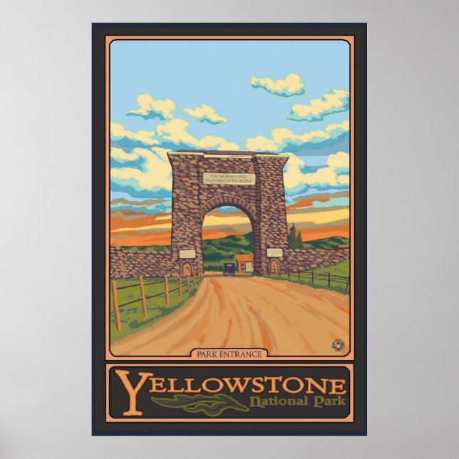 Park Intrance - Yellowstone Park Poster (Vorne)