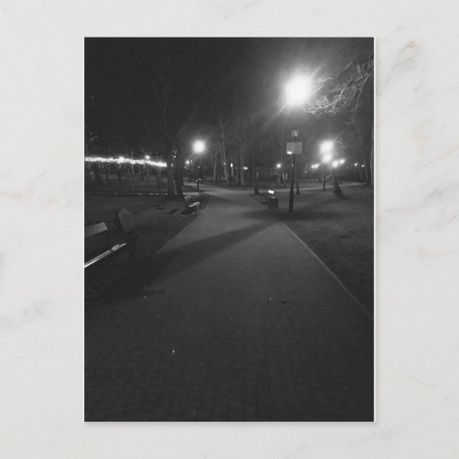 Park nachts postkarte (Vorderseite)