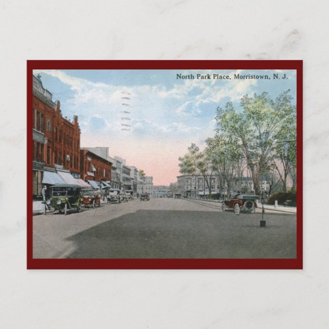 Park Place, Morristown NJ 1915 Vintag Postkarte (Vorderseite)