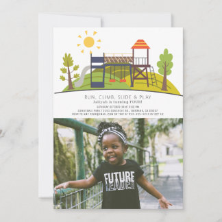 Park Playground Foto Kindergeburtstag Einladung