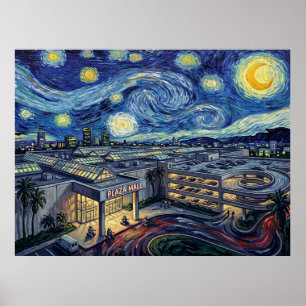 Park Plaza Mall Sternenhimmel-Horrorslandschaft Poster
