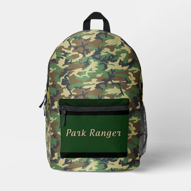 Park Ranger Camouflage Bedruckter Rucksack (Vorderseite)