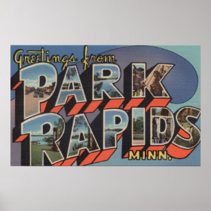 Park Rapids, Minnesota - Große Buchstabenszenen Poster