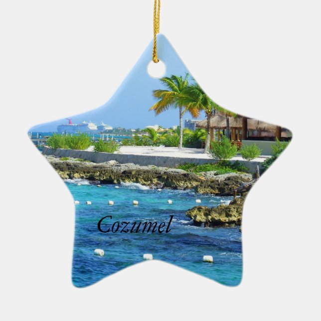 Park-Reise-Weihnachtsverzierung Cozumel Chankanaab Keramik Ornament (Vorne)