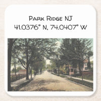 Park Ridge NJ Map Koordinates 1910 Vintag Style