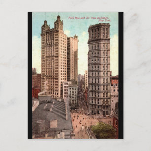 Park Row, St. Paul Buildings NYC c1915 Vintage Postkarte