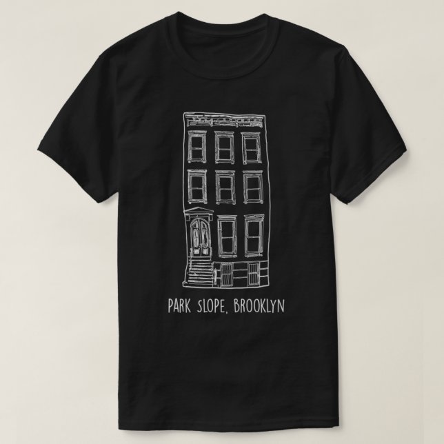 Park Slope Brooklyn Brownstone Illustration T-Shirt (Design vorne)