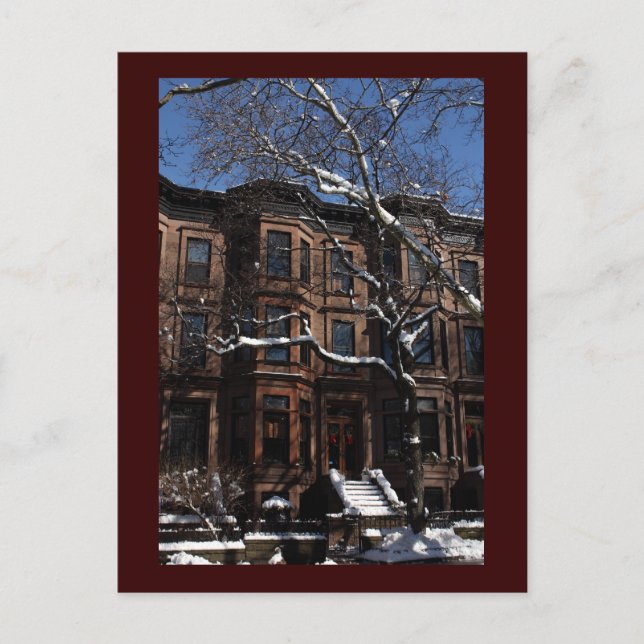 Park Slope, Brooklyn, NY Brownstone Postkarte (Vorderseite)