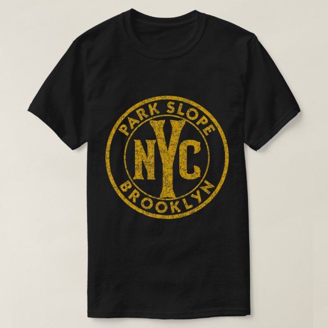 Park Slope Brooklyn Vintages Zeichen Amber gestört T-Shirt (Design vorne)