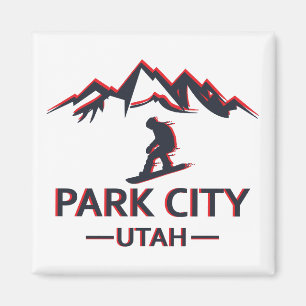 Park Stadt Utah Snowboarden Magnet