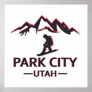 Park Stadt Utah Snowboarden Poster