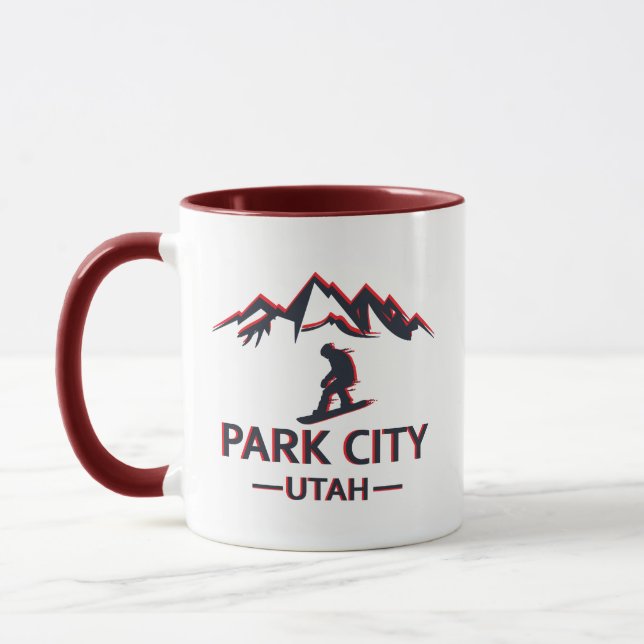 Park Stadt Utah Snowboarden Tasse (Links)