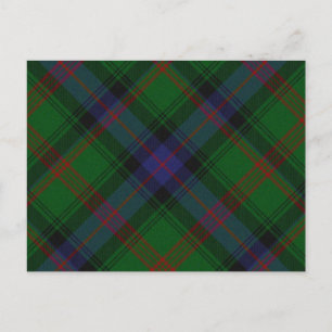 Park-Tartan Grün Blau Kariert Postkarte