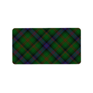Park tartan grün kariert adressaufkleber