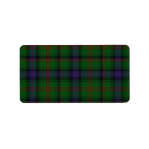 Park tartan grün kariert adressaufkleber