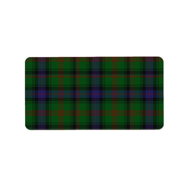Park tartan grün kariert adressaufkleber (Vorne)