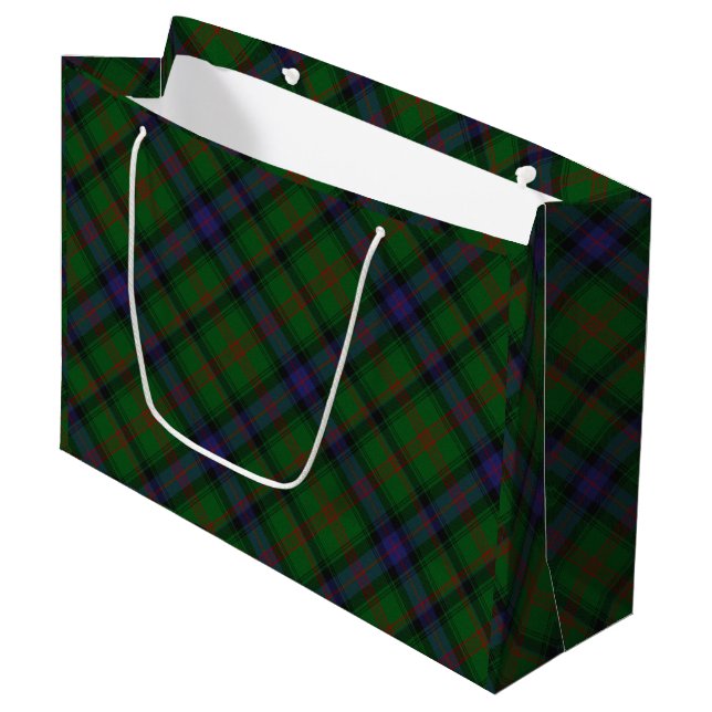 Park tartan grün kariert große geschenktüte (Vorderseite Schrägansicht)