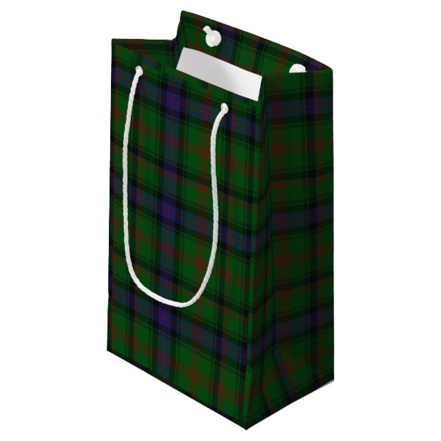Park tartan grün kariert kleine geschenktüte (Vorderseite Schrägansicht)