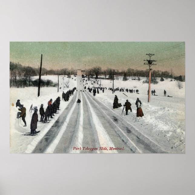Park Toboggan Slide View, Montreal, Kanada Poster (Vorne)