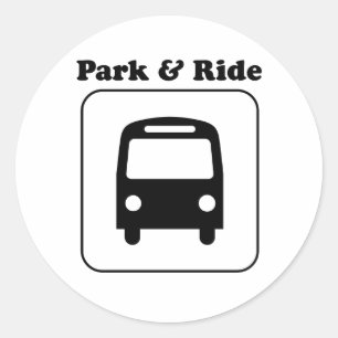 Park und Ride Runder Aufkleber