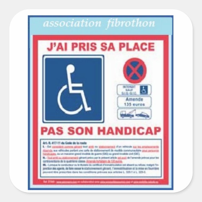 Parkaufkleber2 Quadratischer Aufkleber (Vorderseite)