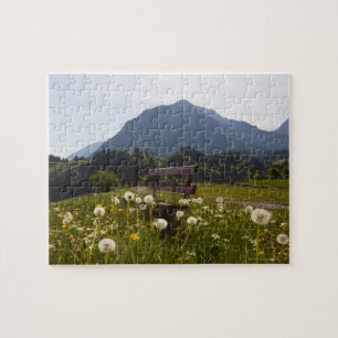 Parkbank auf dem ländlichen Gebiet Puzzle