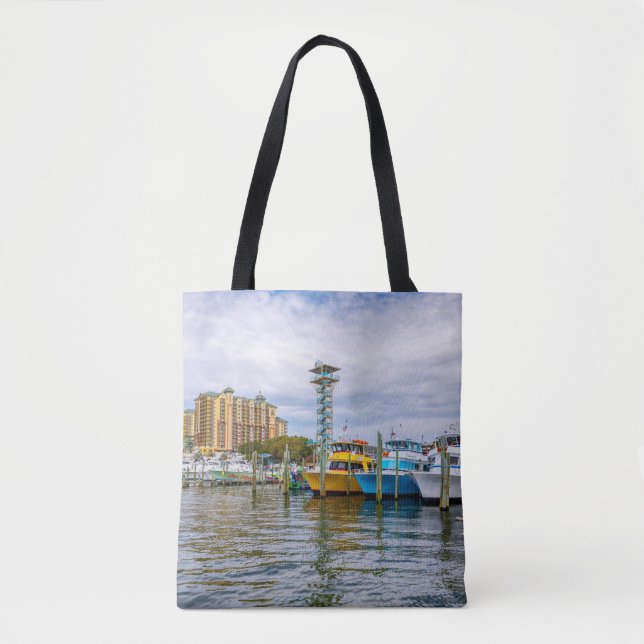 Parkboote Destin Florida Hafen Tote Tag (Vorderseite)