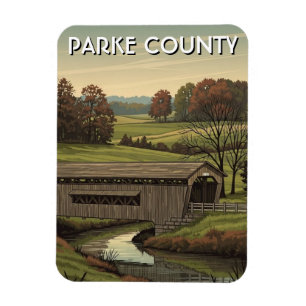 Parked County Indiana Gedeckte Brücke Magnet