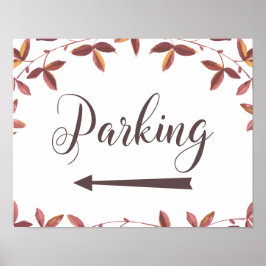 Parken Links Arrow-Routen Unterschreiben Herbsthoc Poster