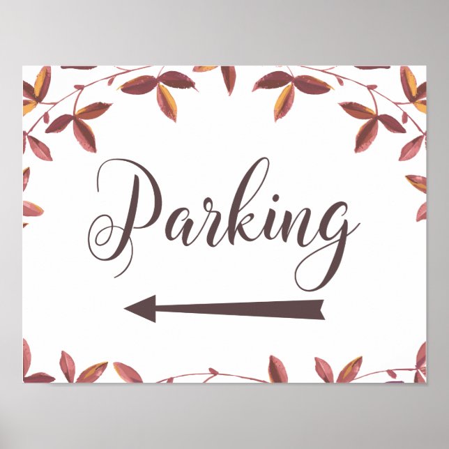 Parken Links Arrow-Routen Unterschreiben Herbsthoc Poster (Vorne)