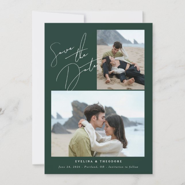 Parker 2 Foto Wedding Save the Date (Vorderseite)