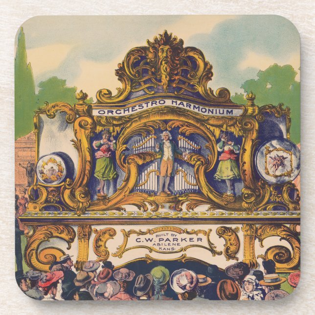 Parker Band Organs, berühmt für Schönheit und Ton Getränkeuntersetzer (Vorderseite)