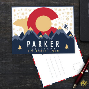 Parker Colorado Mountain Co Ski Vintage Postkarte