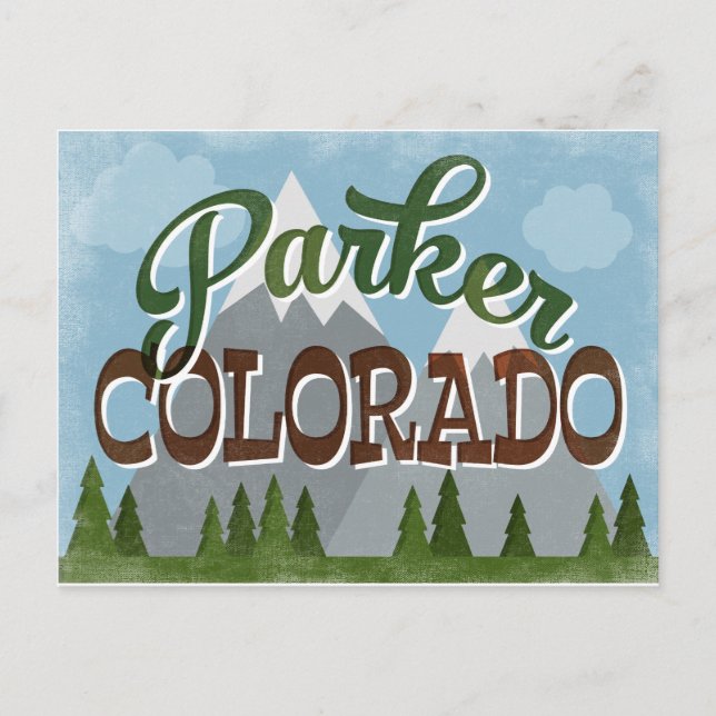 Parker Colorado Snowy Mountains Postkarte (Vorderseite)