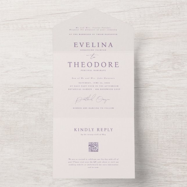 Parker Elegantes Siegel und Einladung zur Hochzeit (Innen Boden)