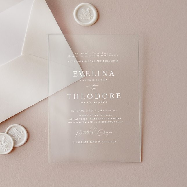 Parker feierliches Portrait Akryllische Hochzeit E Acryleinladungen (Von Creator hochgeladen)