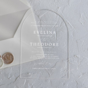 Parker feierliches Portrait Akryllische Hochzeit E Acryleinladungen