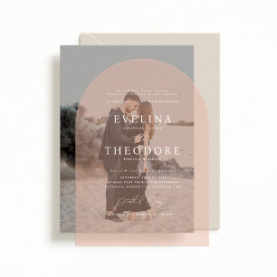 Parker Formal Beige Tinted Wedding Einladung