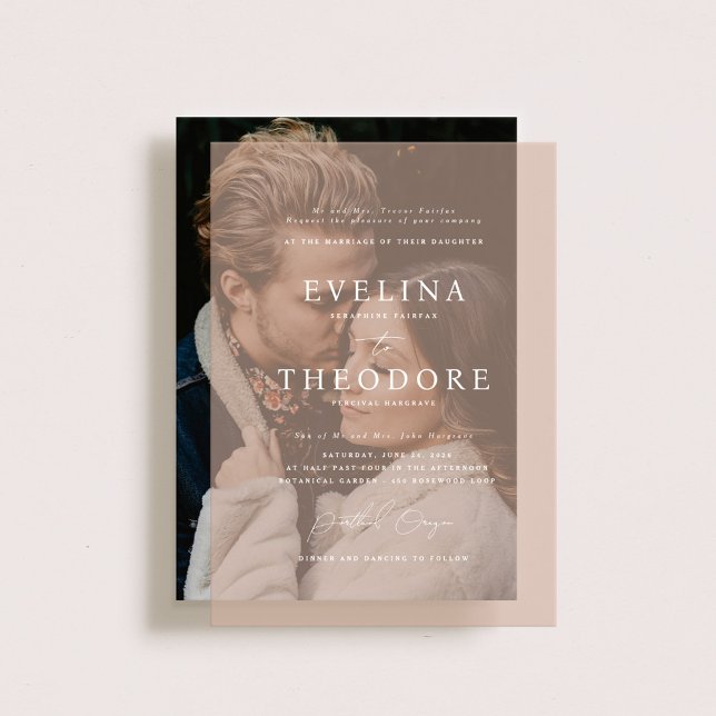 Parker Formal Beige Tinted Wedding Einladung (Von Creator hochgeladen)