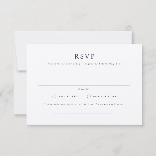 Parker Formal Landscape Wedding RSVP Card Einladung (Vorderseite)