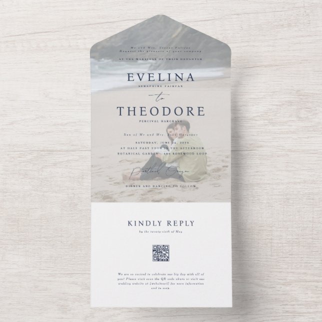 Parker Foto Siegel und Senden Hochzeit Einladung (Innen Boden)