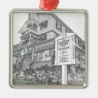 Parker Haus-Skizze - Jersey-Ufer Silbernes Ornament