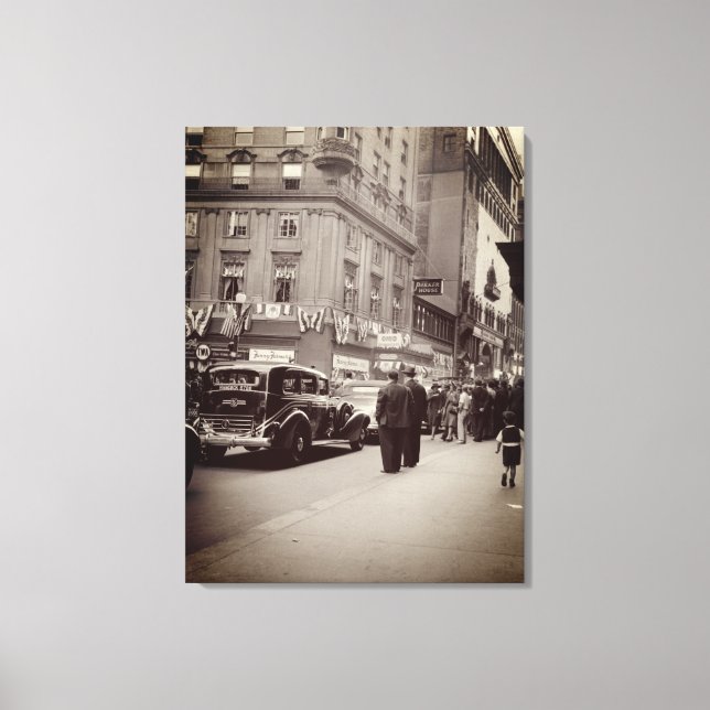 Parker House Hotel Boston 1930's Street Scene Car Leinwanddruck (Vorderseite)