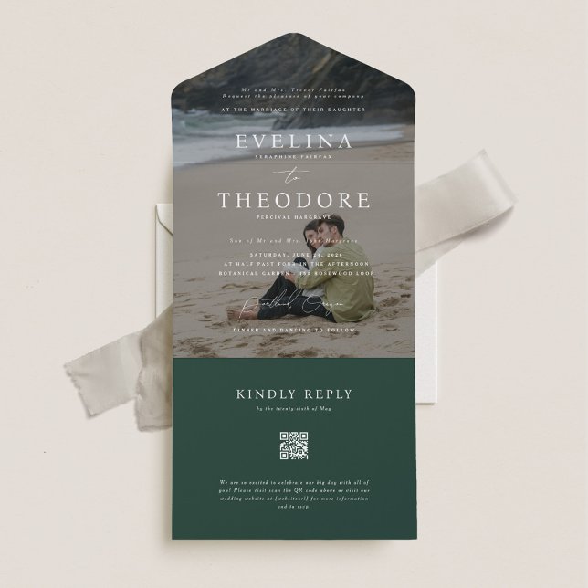 Parker Modernes Foto Siegel und Send Wedding All In One Einladung (Von Creator hochgeladen)