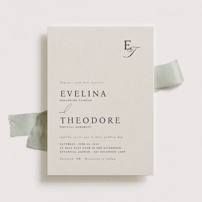 Parker Monogram Wedding Invitation Einladung (Von Creator hochgeladen)