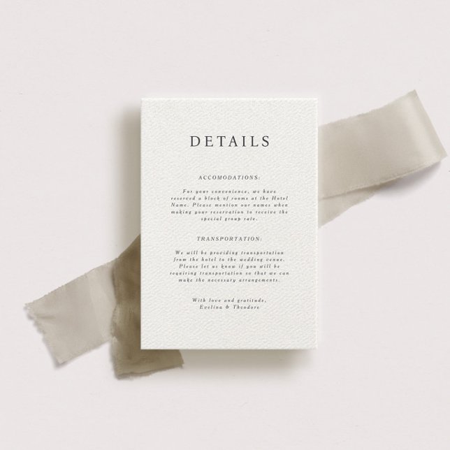 Parker Portait Wedding Details Card Einladung (Von Creator hochgeladen)