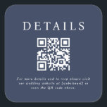 Parker Wedding QR Code Quadratischer Aufkleber<br><div class="desc">Dieses Hochzeitsdesign zeigt ein elegantes und formales Design, das sich perfekt für eine anspruchsvolle Zeremonie eignet. Die Einladung zeigt eine minimalistische Ästhetik, mit klaren Linien und einem Schwerpunkt auf Typografie. Die Namen werden in einem klassischen Serif-Schriftart prominent dargestellt, was dem Stück eine zeitlose Gnade verleiht. Die Verwendung eines einfachen Ampersands...</div>